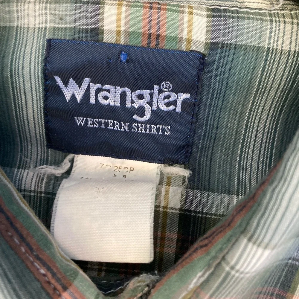 Wrangler Pearl Snap Vintage Western Shirt Long Sleeve Men’s Size 18 Plaid